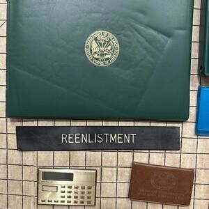 Lot of US ARMY Military Fort Lewis Reenlistment Sign Airborne Named Recruiter